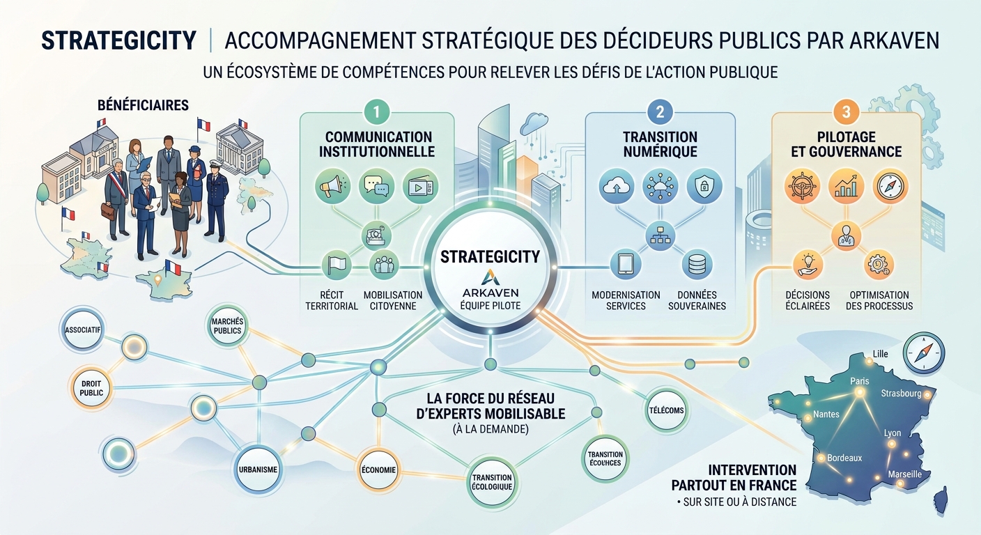 StrategiCity : L'accompagnement stratégique sur-mesure des institutions et décideurs publics par Arkaven